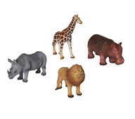 Green rubber toys mjuka vilda djur Afrika 4-pack
