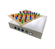 Sensorisk panel till ljusbord med färgade cylindrar