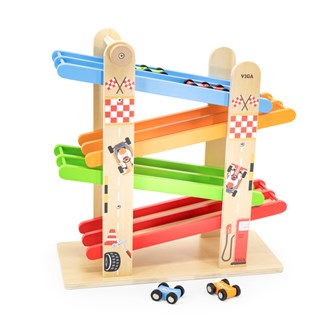 Dubbel bilbana i trä