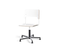 Stol Como FSC BX gas (låg) Alu glidfot stor sits vitt stativ