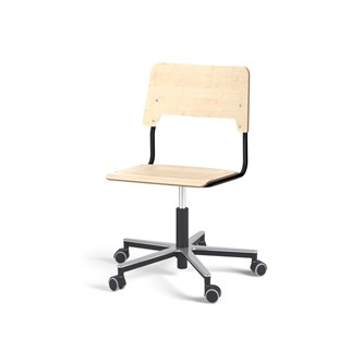 Stol Como FSC BX gas (låg) Alu hjul stor sits svart stativ