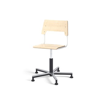 Stol Como FSC BX gas (låg) Alu glidfot mellan sits vitt stativ