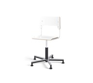 Stol Como FSC BX gas (låg) Alu glidfot mellan sits vitt stativ