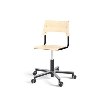 Stol Como FSC BX gas (låg) Alu hjul mellan sits svart stativ