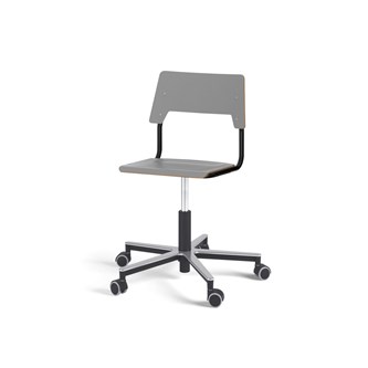 Stol Como FSC BX gas (låg) Alu hjul mellan sits svart stativ