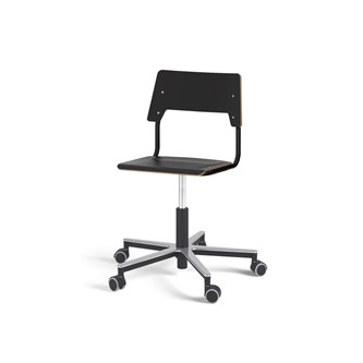 Stol Como FSC BX gas (låg) Alu hjul mellan sits svart stativ