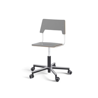 Stol Como FSC BX gas (låg) Alu hjul mellan sits vitt stativ