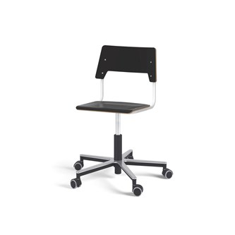 Stol Como FSC BX gas (låg) Alu hjul mellan sits vitt stativ