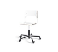 Stol Como FSC BX gas (låg) Alu hjul mellan sits vitt stativ