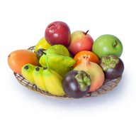 Green rubber toys Lekmat frukter 10-delar