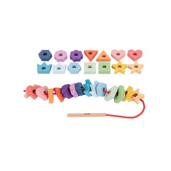 Regnbågsfärgade former på tråd