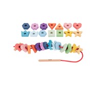 Regnbågsfärgade former på tråd