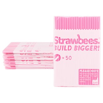Strawbees Konstruktionsrör, rosa