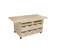 Multibord klarlack med 16 förvaringslådor