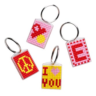 Pixel nyckelring/platta 10-pack