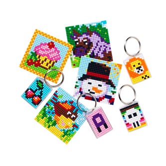 Pixel nyckelring/platta 10-pack