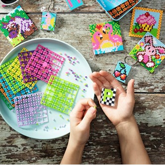 Pixel nyckelring/platta 10-pack