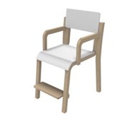 Barnstol Ester sh 38 med armstöd och fotplatta / Vit.