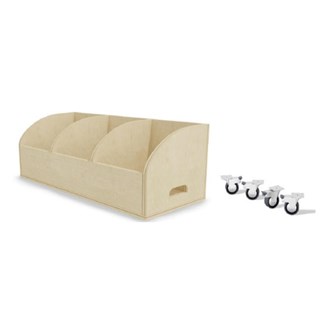 Fixa boklåda 3: bred H30, frontdisplay inkl hjul