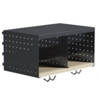 Wille Klädfack 2-fack (25 cm) B50 cm med 2 st ankarkrokar i metall/fack