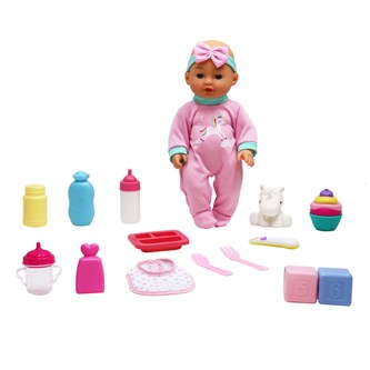 Hård docka Alice med tillbehör