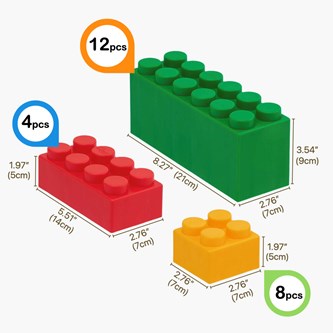 Byggklossar mjuka i plast, 96 delar