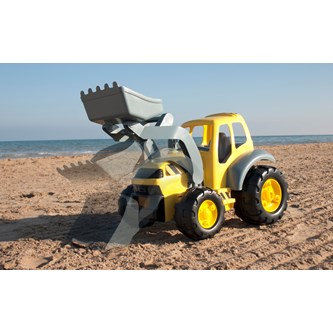 Traktor med skopa gigant