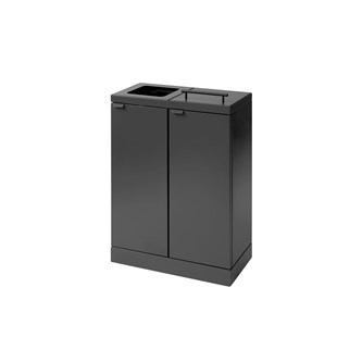 Bica basic 2-fack avfallssortering lock/öppet inkast 2x45 l