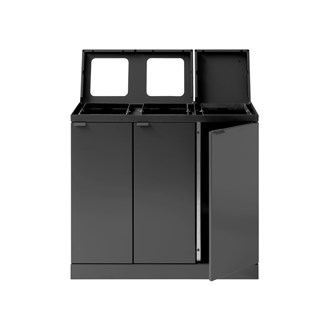 Bica basic 3-fack avfallssortering lock/öppna inkast 3x45 l