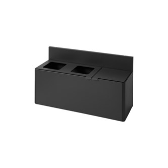 Bica basic 3-fack vägghängd avfallssortering lock/öppna inkast 3x15 l