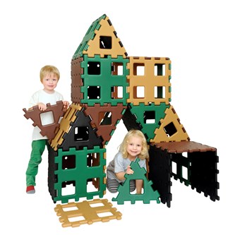 Polydron byggklossar XL, naturfärger, 36 delar