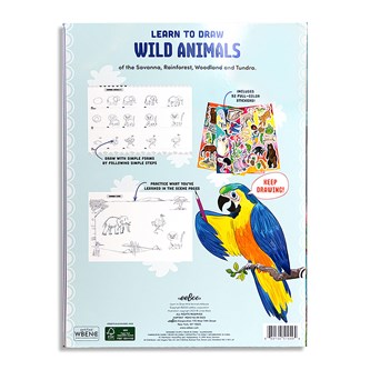 Målarbok Lär dig rita, vilda djur