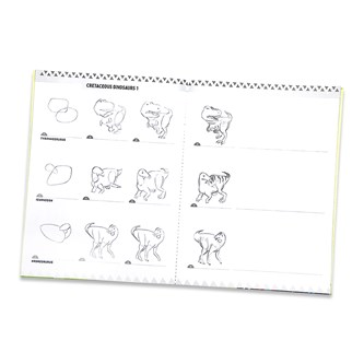 Målarbok Lär dig rita, dinosaurier