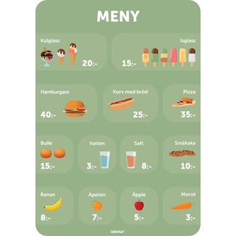 Utomhustavla Meny