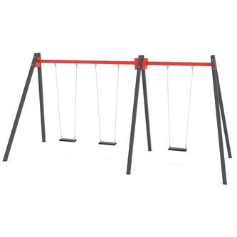 SWING ST0591 hög gungställning med 3 sitsar