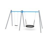 SWING ST0592 hög gungställning med 2 sitsar inkl. fågelbosits