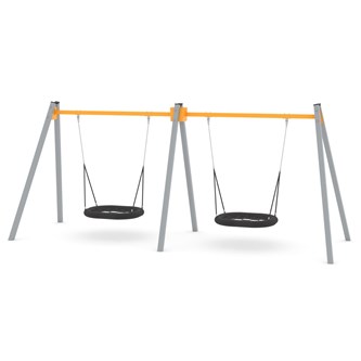 SWING ST0597 hög gungställning med dubbla fågelbogungor