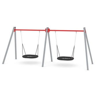 SWING ST0597 hög gungställning med dubbla fågelbogungor