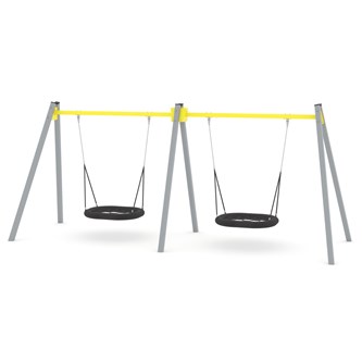 SWING ST0597 hög gungställning med dubbla fågelbogungor