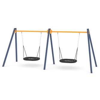 SWING ST0597 hög gungställning med dubbla fågelbogungor