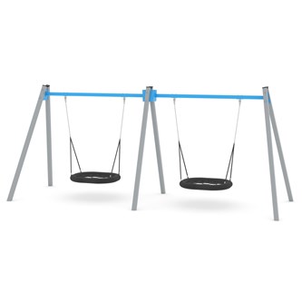 SWING ST0597 hög gungställning med dubbla fågelbogungor