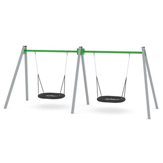 SWING ST0597 hög gungställning med dubbla fågelbogungor