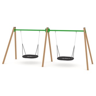 SWING ST0597 hög gungställning med dubbla fågelbogungor