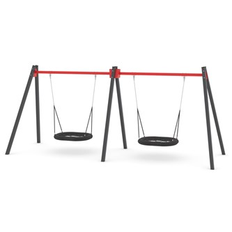 SWING ST0597 hög gungställning med dubbla fågelbogungor