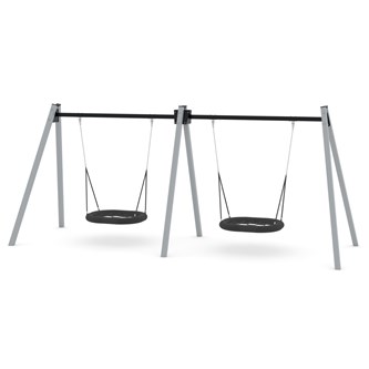 SWING ST0597 hög gungställning med dubbla fågelbogungor