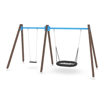 SWING WD0592 hög gungställning med 2 sitsar inkl. fågelbosits