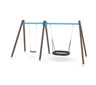 SWING WD0592 hög gungställning med 2 sitsar inkl. fågelbosits