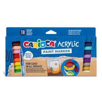 Acrylic paint marker Carioca, 18-pack