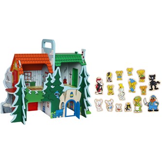 Bamse Lekhus med figurset i trä