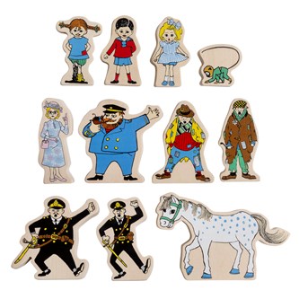 Pippi Figurset i trä, 11 delar